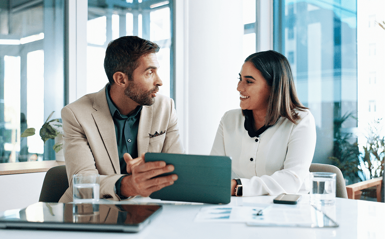Professionals collaborating in office setting